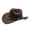 Brown, variant on Boyscolos Cowgirl Cowboy Hat Women Men Vintage Wide Brim Fedora Hat Rhinestone Disco Western Hat for Fancy Dress Cosplay Party One Size