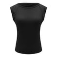 thumbnail image 6 of Summer Tops for Women Cap Sleeve Slim Ribbed Knit Basic Casual Sleeveless Tank Top, 6 of 6