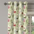 thumbnail image 2 of Ambesonne Winter Grommet Curtain, Deer Flowers Christmas, 50" x 108", Olive Green Pale Green, 2 of 6