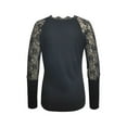 thumbnail image 6 of HNMKIU Women's V-Neck Pullover Blouse with Lace Long Sleeve Shirts for Women Off Shoulder Style Commuting Casual Top Z01_Black，XXL, 6 of 9
