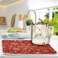 thumbnail image 5 of Christmas Pattern with Snowflakes on Red Dish Microfiber Drying Mat Dish Draining Mat for Kitchen Counter Kitchen Matt Kitchen Absorbent Mat 16 x 18, 5 of 6