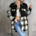 thumbnail image 2 of BLVB Women's Fall Clothes Plaid Shacket Jacket Long Sleeve Button Down Lapel Flannel Shirts Fashion Blouse Coats with Pockets, 2 of 7