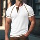 thumbnail image 1 of Tops para hombre, blusas y camisas de cuello redondo y manga corta para hombre, camiseta informal de solapa de color liso a la moda para hombre, blusa de cuello redondo y manga corta para hombre., 1 of 9