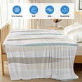 thumbnail image 4 of Teal Beige Brown Cooling Blanket,Lightweight Breathable Summer Throw Blanket with Double Sided Cold Effect,Modern Oil Painting Striped Abstract Art Picnic Blankets Bed Sheet for Hot Sleepers 40"x60", 4 of 8