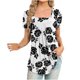 thumbnail image 2 of Fiudx Ofertas y Liquidaciones Blusa Holgada de Manga Corta con Cuello En V Informal Estampada a La Moda para Mujer, 2 of 5