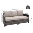 thumbnail image 2 of Decksplore Outdoor Furniture Outdoor Couch Brown Wicker Patio Furniture 3-seat Sofa Deep Seat Hight Backrest with Waterproof Cover and Anti-Slip Cushions White, 2 of 11
