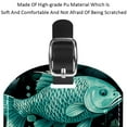 thumbnail image 4 of Square 2Pack PU Leather Fish Cruise Luggage Tag with Privacy Cover and Name ID Tag for Travel Handbags Backpacks Luggage Tags, 4 of 6