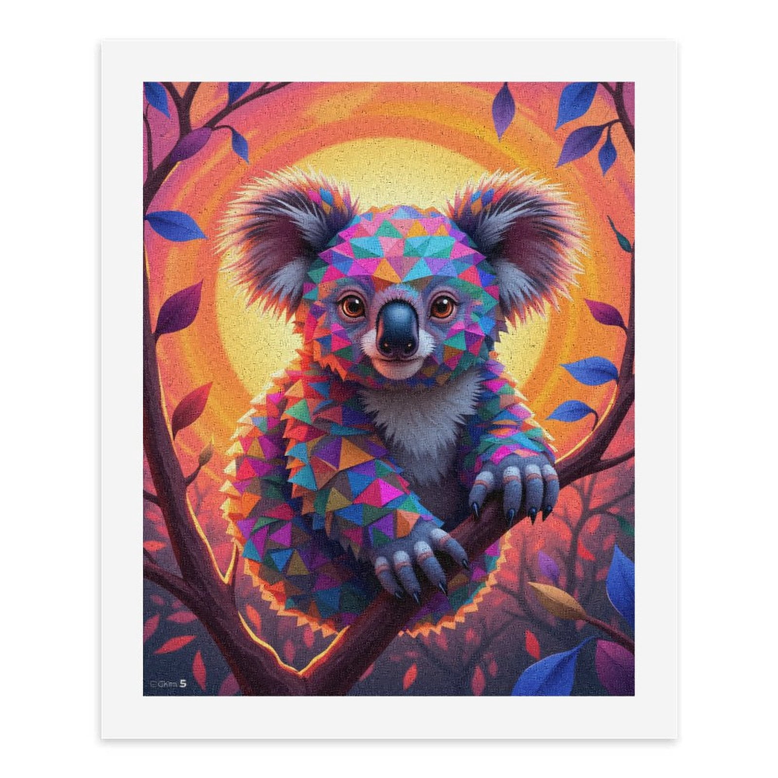 Paint By Numbers Kit for Adults Beginner - DIY Colorful Koala Geometric Art Scene Canvas Painting Kits for Adults, Frameless Paint By Number for Adults for Home Wall Decor 16x20 Inch