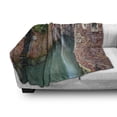 thumbnail image 3 of Venice Soft Flannel Fleece Throw Blanket, Scenic Water Canal and Old Historic Buildings Houses Brick Walls, Cozy Plush for Indoor and Outdoor Use, 50" x 70", Jade Green Dark Coral, by Ambesonne, 3 of 6