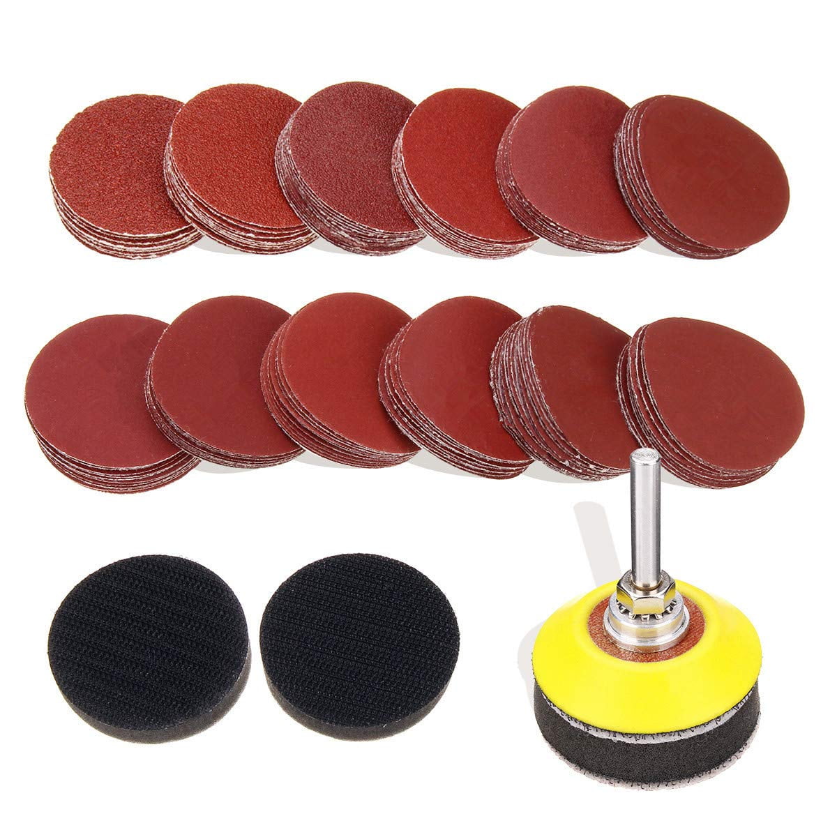 122Pcs 60-3000 Grit 2" Sanding Disc Polishing Pads With 1/4" Shank Backing Plate 
