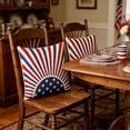 thumbnail image 5 of Qjidjing 2Pcs Throw Pillow Cover, Cushion Case, with Vintage Sunburst Star Stripe Patriotic Prints, Applicable for Couch Ornament, Living Room Layout, Home Holiday Styling, 5 of 6