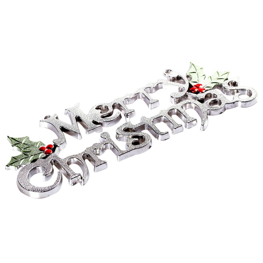 Heiheiup Merry For Letter 14cm Tree Card Shiny Ornament Xmas Decoration Christmas Hanging Home