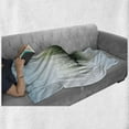 thumbnail image 6 of Nature Soft Flannel Fleece Throw Blanket, Spring Time Sunset Beams Lake Reflection with Leaves Buds Flowers Rock Image, Cozy Plush for Indoor and Outdoor Use, 60" x 80", Blue and Green, by Ambesonne, 6 of 6