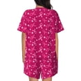 thumbnail image 6 of Uemuo Breast Cancer Awareness6 Pattern Women's Short-Sleeved Pajama, Button-Front Loungewear, 2-Piece Summer Sleepwear, Elastic Drawstring Shorts-X-Large, 6 of 7