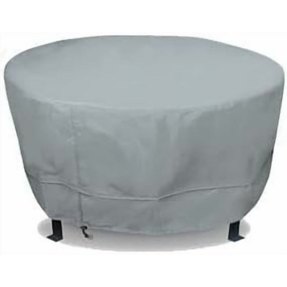 Eevelle Meridian Patio Round Table Cover with Marine Grade Fabric - Waterproof Outdoor Firepit Cover - Furniture Set Covers for Dining Table - Easy to Install - 25.5"H x 54"D, Silver
