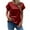 Wine Red, variant on YYDGH Women's Elegant Round Neck Rolled Short Sleeve Satin Silk Blouse Tops Khaki XL
