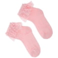 thumbnail image 1 of Pink Baby Girl Ruffle Socks for Infants Comfortable Cotton 4Pcs, 1 of 4
