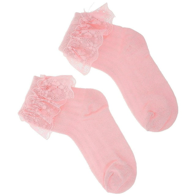 Pink Baby Girl Ruffle Socks for Infants Comfortable Cotton 4Pcs