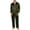 Green, variant on Men's Satin Pajama Set, Solid Color Button Down Long Sleeve Top and Pants with Pockets, Comfortable Lounge Wear Set for Home, Sleep and Relaxation-Coffee