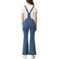 thumbnail image 3 of INSPIRE CHIC Casual Denim Jumpsuits for Women's V Neck Zip Up Bell Bottom Overall Jeans Pants XS Blue, 3 of 6