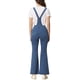 thumbnail image 3 of INSPIRAR CHIC Mono de mezclilla casual para mujer con cuello en V, cierre de cremallera, pantalones de campana, talla XS, azul, 3 of 6