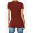 thumbnail image 2 of Women's & Juniors Basic Round Crew Neck Short Sleeve Stretch Cotton Spandex T-Shirts, 2 of 4