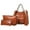 Brown, variant on casual reto fashionleather women handbag 4 piece set shoulder bag handbag tote holder shopper purse bags a