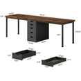 thumbnail image 2 of Tribesigns Two Person Desk with 5 Drawers, 78.7 Inches Long Double Computer Desk for Home Office (Brown/Black）, 2 of 5
