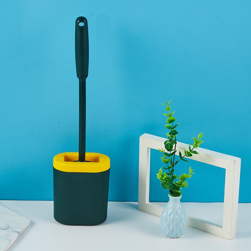Toilet Brush and Holder, Silicone Toilet Bowl Cleaner Brush Set for