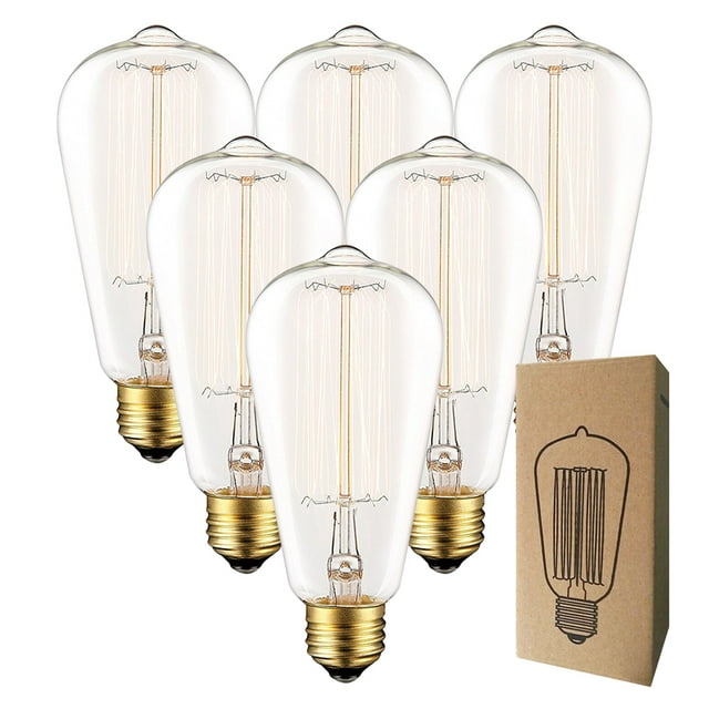 E26 Edison Bulbs ST64 40W/60W 2700K Warm White Filament Vintage Light