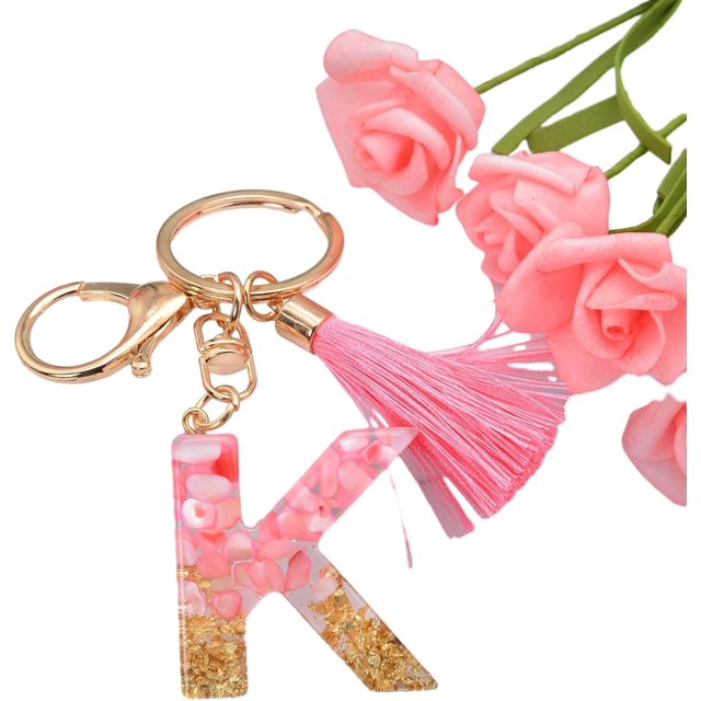 Letter Keychain,26 Letters A-Z Decorative Letter Keychain,Name Keychain for Women Girls Men Teenager Gift