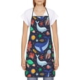 thumbnail image 2 of Naloa 1Pack Adjustable Bib Apron Waterdrop Resistant Cooking Kitchen Aprons for Women Men Chef, The Underwater World Print, 2 of 5