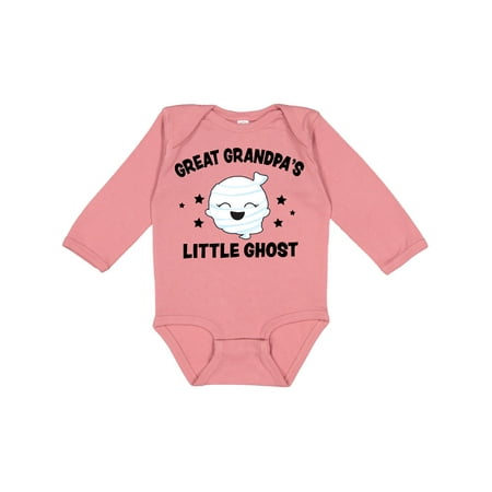 

Inktastic Cute Great Grandpa s Little Ghost with Stars Gift Baby Girl Long Sleeve Bodysuit