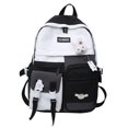 thumbnail image 1 of MesaSe Nylon Women Backpack Fashion Cute Schoolbag Multi-pocket Zipper Rucksack (Black), 1 of 10