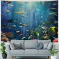 thumbnail image 4 of Orinice Fish Corals Sunlight Tapestry Wall Hanging Unique Style Graphic Tapestries Home Wall Decor Art for Living Room Bedroom Apartment Farmhouse Dorm 60x50inch, 4 of 6