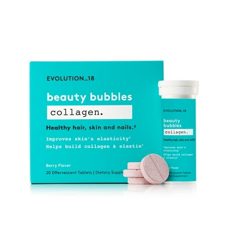 EVOLUTION_18 Beauty Bubbles Collagen and Hyaluronic Acid Tablets, Berry, 20 (Best Collagen And Hyaluronic Acid Supplements)