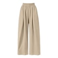 thumbnail image 4 of Yutgune Oversized Baggy Sweatpants for Women Pleated Drawstring Women's Wide Leg Sweatpants Floor Length, 4 of 9
