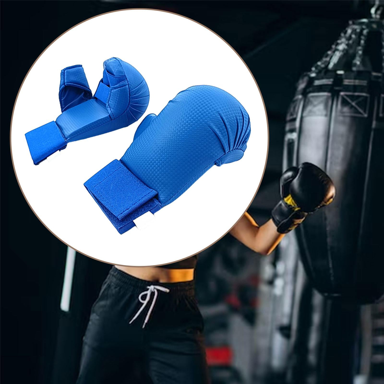 harayaa Boxing Gloves Karate Gloves Leather Lightweight Breathable Mma Gloves Kickboxing blue L