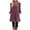 Hot Pink, variant on WREESH Womens Fashion Long Puff Sleeve Dress Side Button Casual Solid Color Long Sleeve Round-Neck Calf Dress Pullover Red