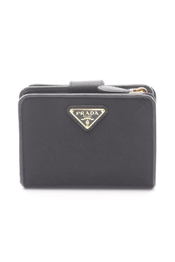 Pre-Owned Prada PORTAF PICCOLO LAMPO Bifold Wallet, Leather and Nylon Canvas,... (Good)