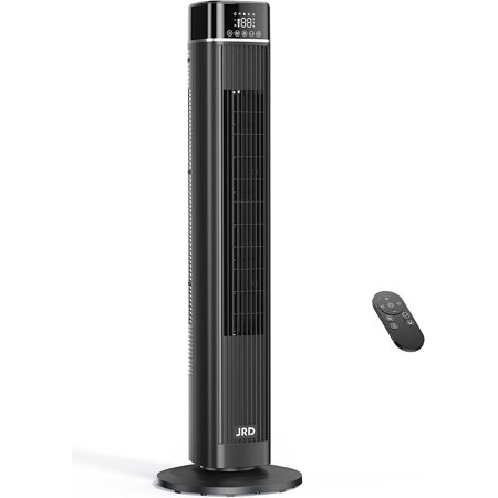 Tower Fan, 90° Oscillating Fans with Remote, 40'' Quiet Cooling Fan with 3 Speeds,4 Modes,12H Timer, LED Display, 27ft/s Velocity, Bladeless Standing Fan Floor Fan for Bedroom Home Office Indoor