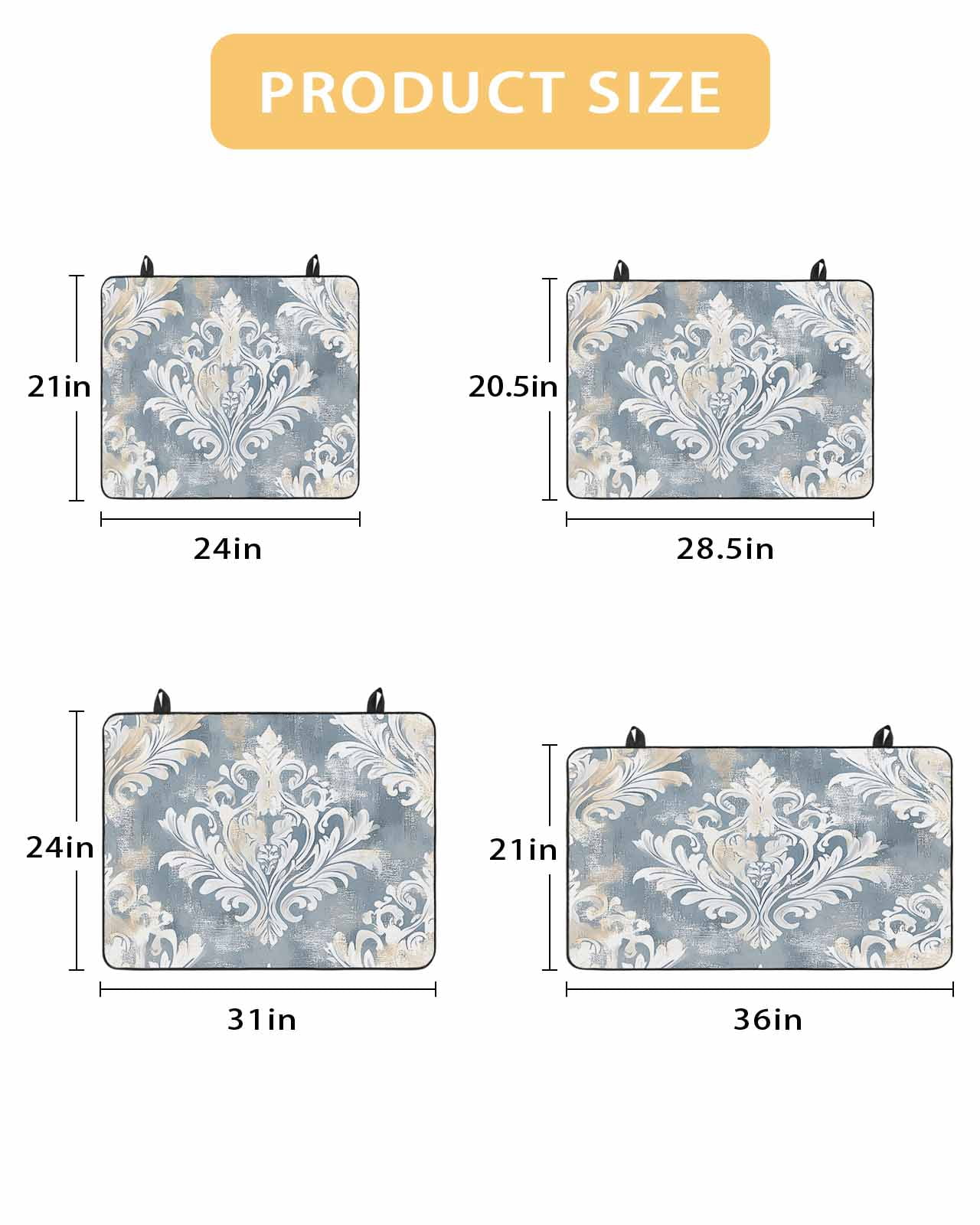 nqOlkjepod Large Induction Cooktop Protector Mat 24"x21", White Beige Floral Stove Top Covers for Electric Stove, Vintage Flower Abstract Art Stove Burner Cover Mats, Glass Top Stove Cover