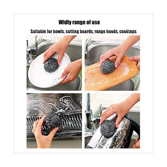 80 PCS Stainless Steel Sponges Scrubbers, Utensil Scrubber Scouring Pads Ball for Removing Rust Dirty Cookware Cleaner