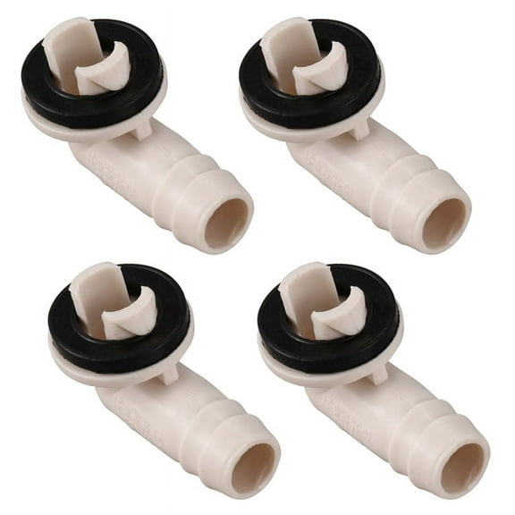 4X Air Conditioner Ac Drain Hose Connector Elbow Fitting with Rubber Ring (15Mm),4 x Air conditioning connector,White & gray