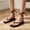 Brown, variant on Womens Flat Sandals Rope Straps Weave Summer Beach Shoes Sandals For Women Lightweight Open Toe Casual Sandals Red US :8.5