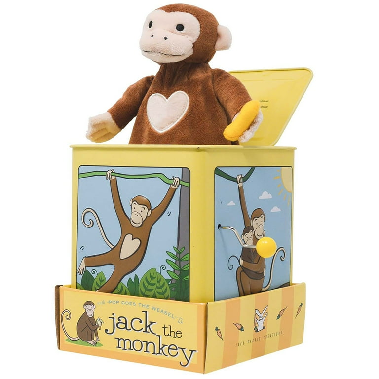 Jack Rabbit Creations Monkey Jack In The Box Toy, Plush Monkey