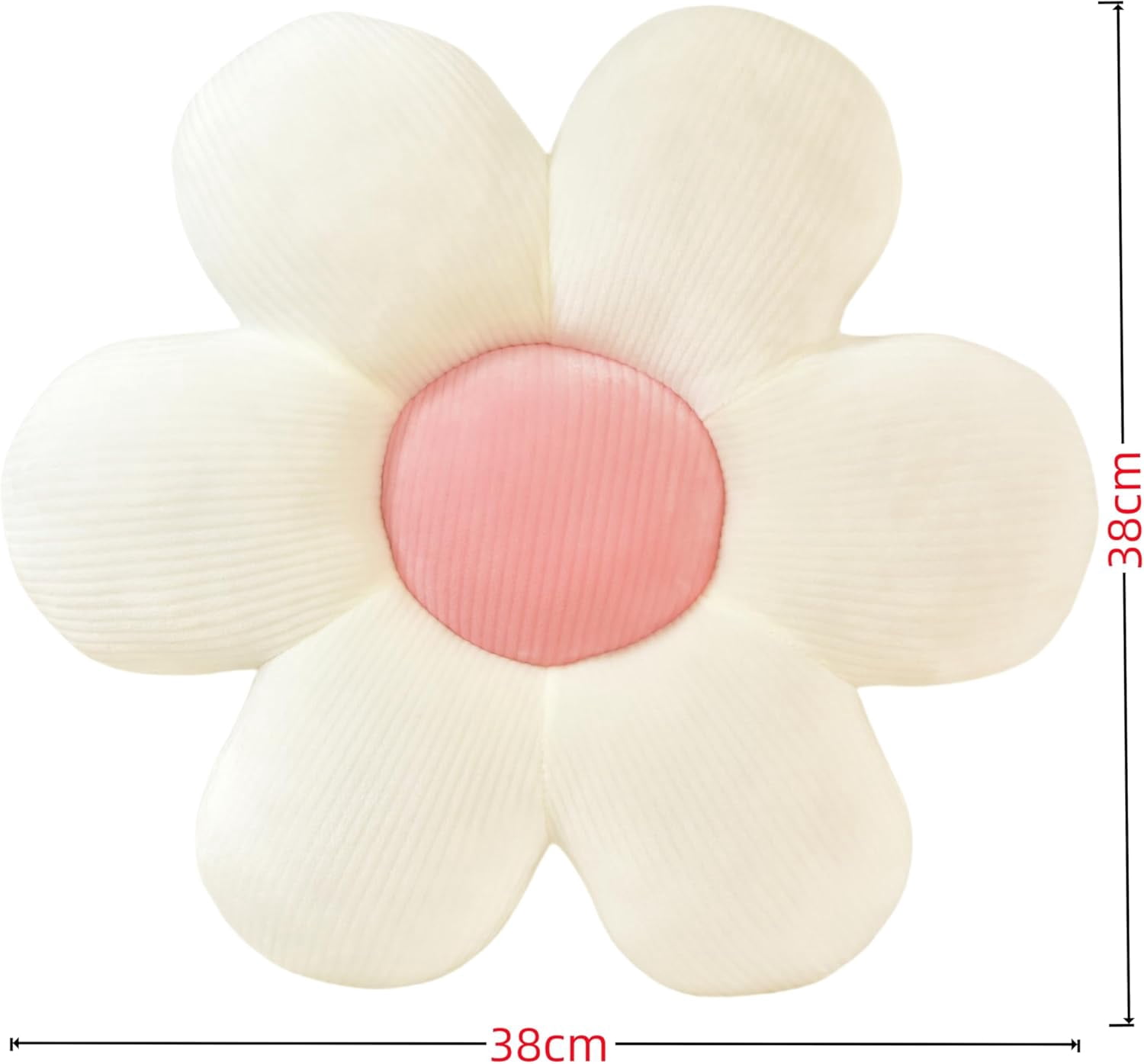 Daisy Flower Pillow, Floor Pillows, White Flower Shaped Throw Pillow Cushion for Sofa, Couch, Chair, Bed, Room Decor