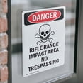 thumbnail image 4 of (2 Pack) Rifle Range Impact OSHA Danger Sign 5 Inch X 7 Inch Vinyl Label Decal Sticker Weather Resistant, UV Protected for Workplace, Business, and Construction Site, Made in the USA, 4 of 7