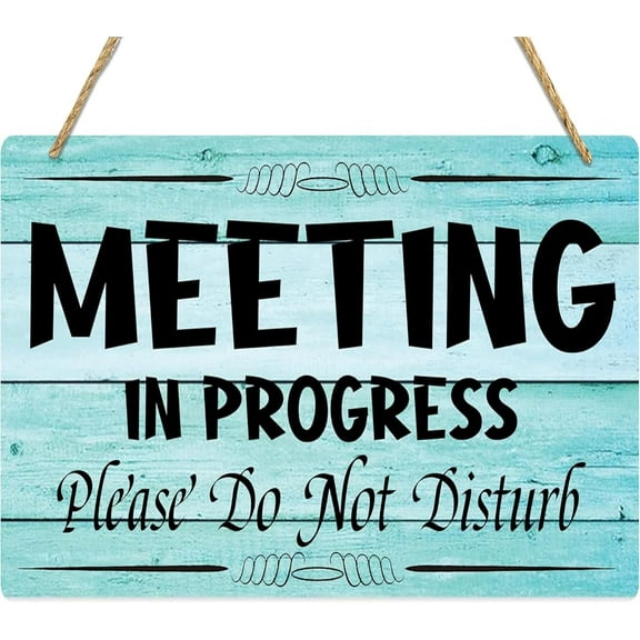 Please Do Not Disturb, Meeting in Progress Wood Decor Sign Plaque Decor, Hanging Home Decor Sign, Door Wood Sign Decor, Door Sign for Office Commerical 5x10 Inch