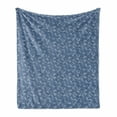 thumbnail image 1 of Autumn Soft Flannel Fleece Throw Blanket, Monotone Bouquets Field with Daisies and Berry Branches, Cozy Plush for Indoor and Outdoor Use, 50" x 60", Ceil Blue Burnt Sienna, by Ambesonne, 1 of 5